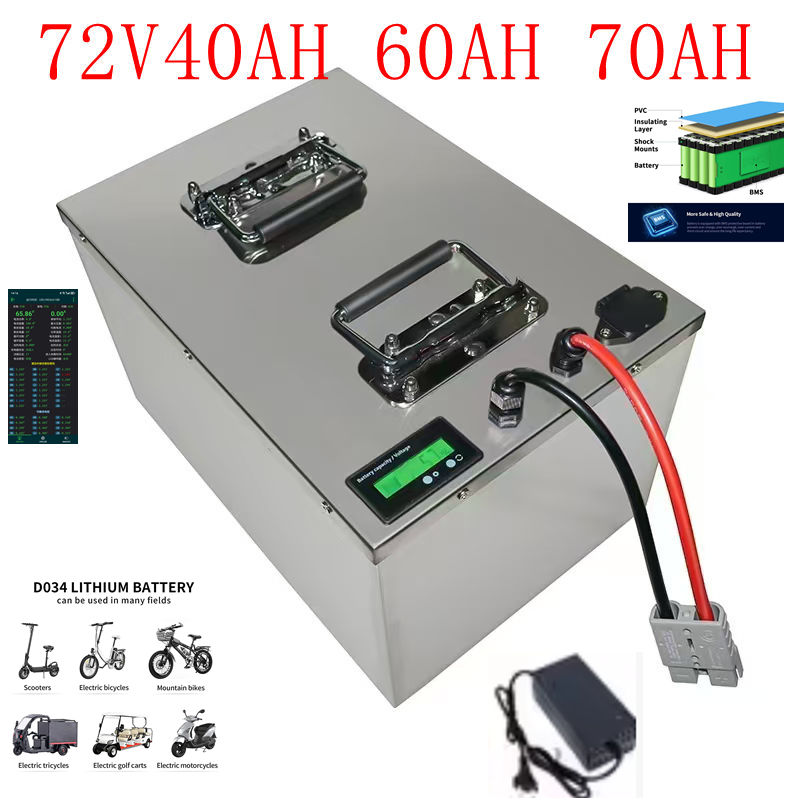 72V 30Ah Lifepo4 Battery Pack - 72V リチウムイオンバッテリー BMS 30AH-80AH 高性能充電式電気自動車オートバイゴルフカートペダルカーバッテリー