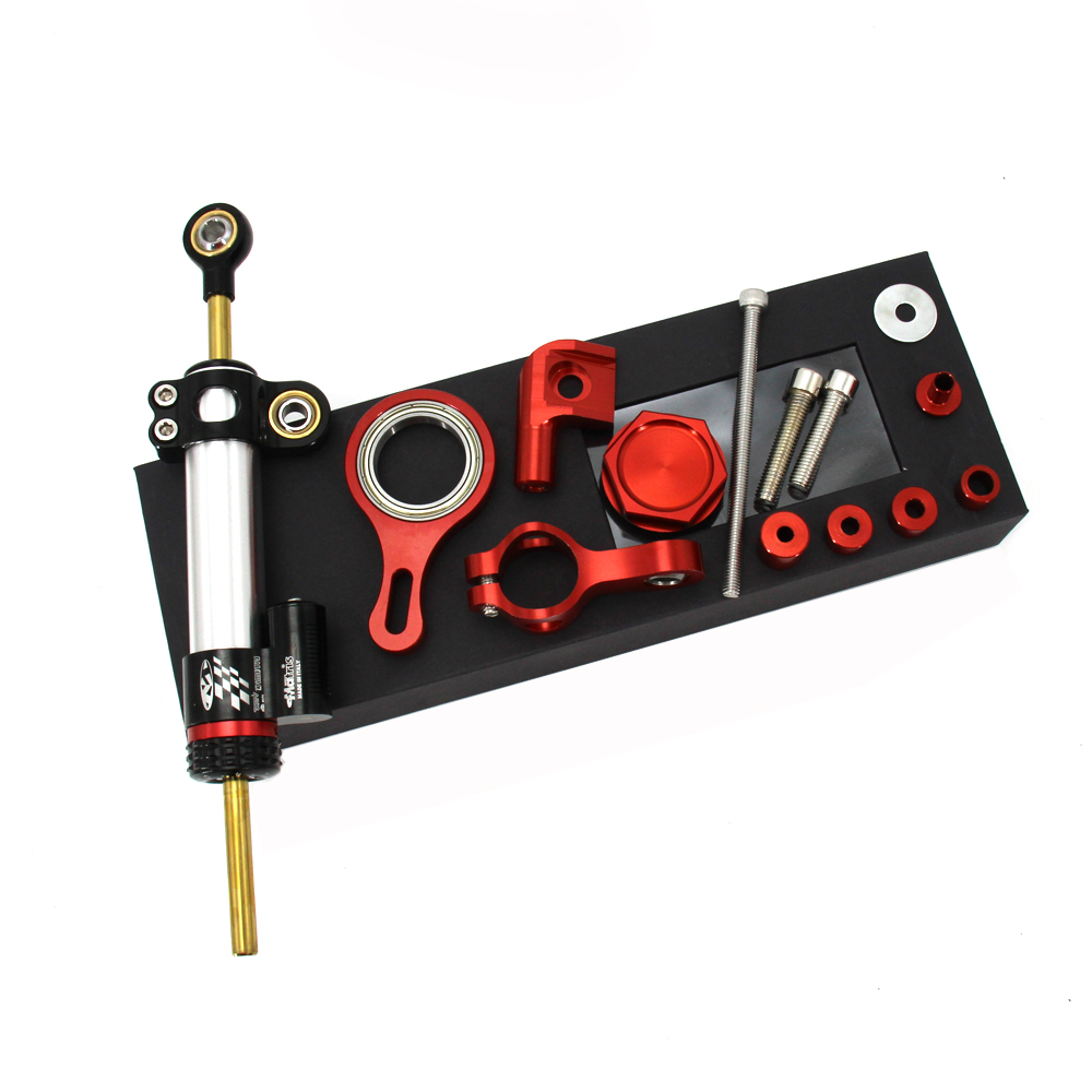 CNC アルミ調整可能なオートバイステアリングスタビライザー - Steering Damper Stabilizer Kit Cnc のレビューと価格