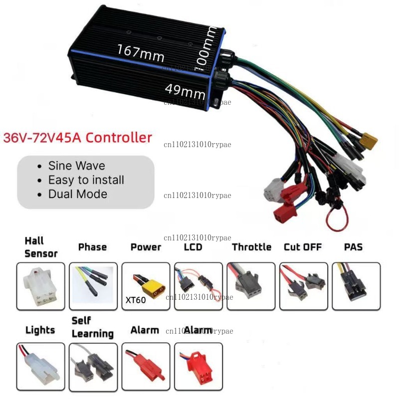 デュアルチャンネル 36V 48V 52V 60V 72V  - 72V 45A Dual Controller のレビューと価格